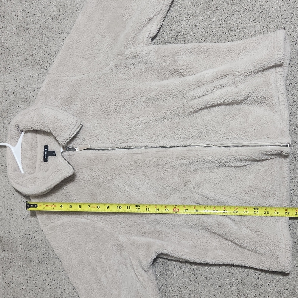 Torrid Sherpa Zip Up Jacket in Beige/Tan Size 4 (X) - Picture 9 of 11